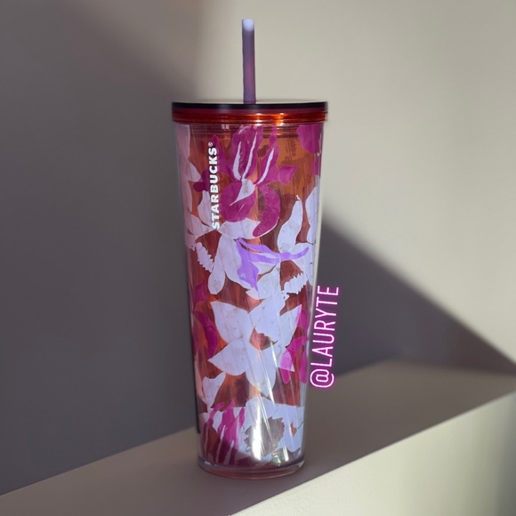 Starbucks 2021 Spring Purple Floral Tumbler